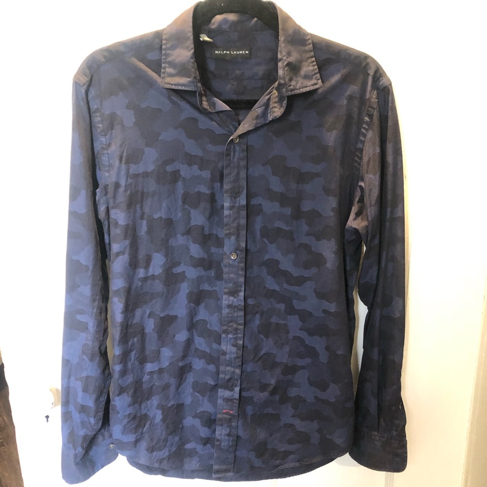 Ralph Lauren Black Label Navy Camo Print Shirt